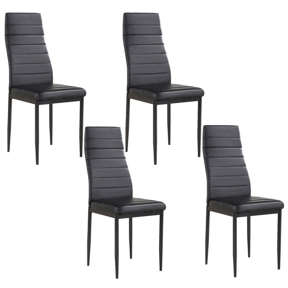Set of 4 kitchen chairs, black