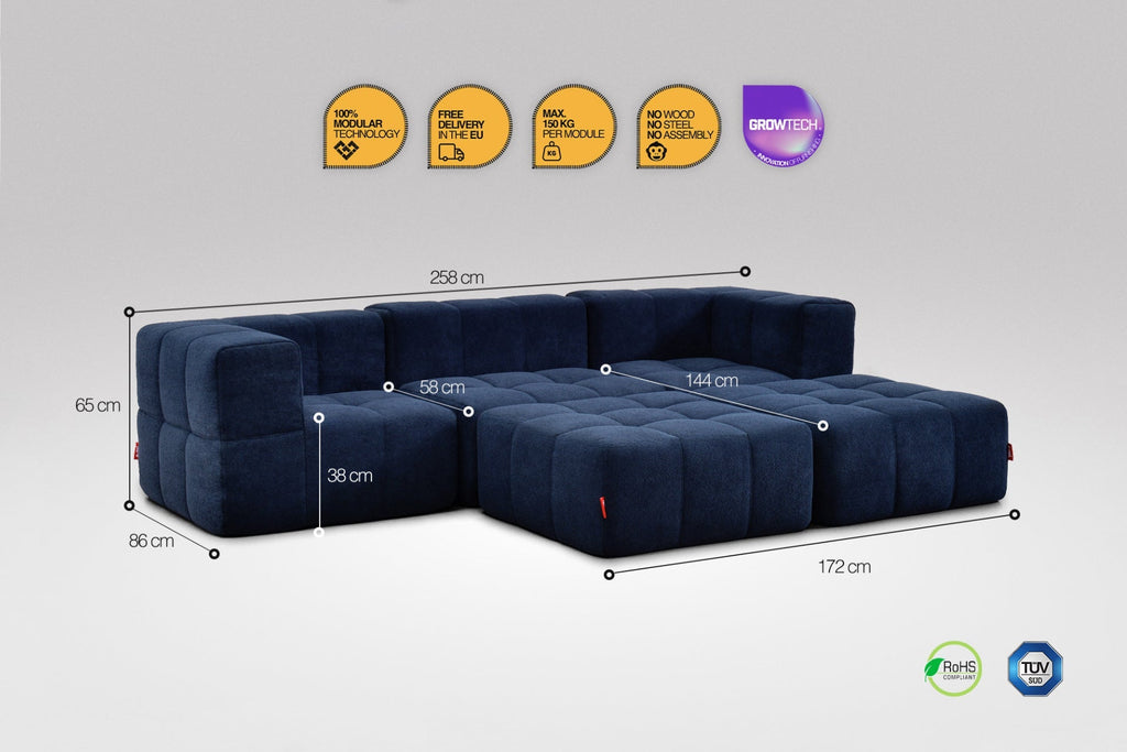 5-Piece Modular Sofa - Blue