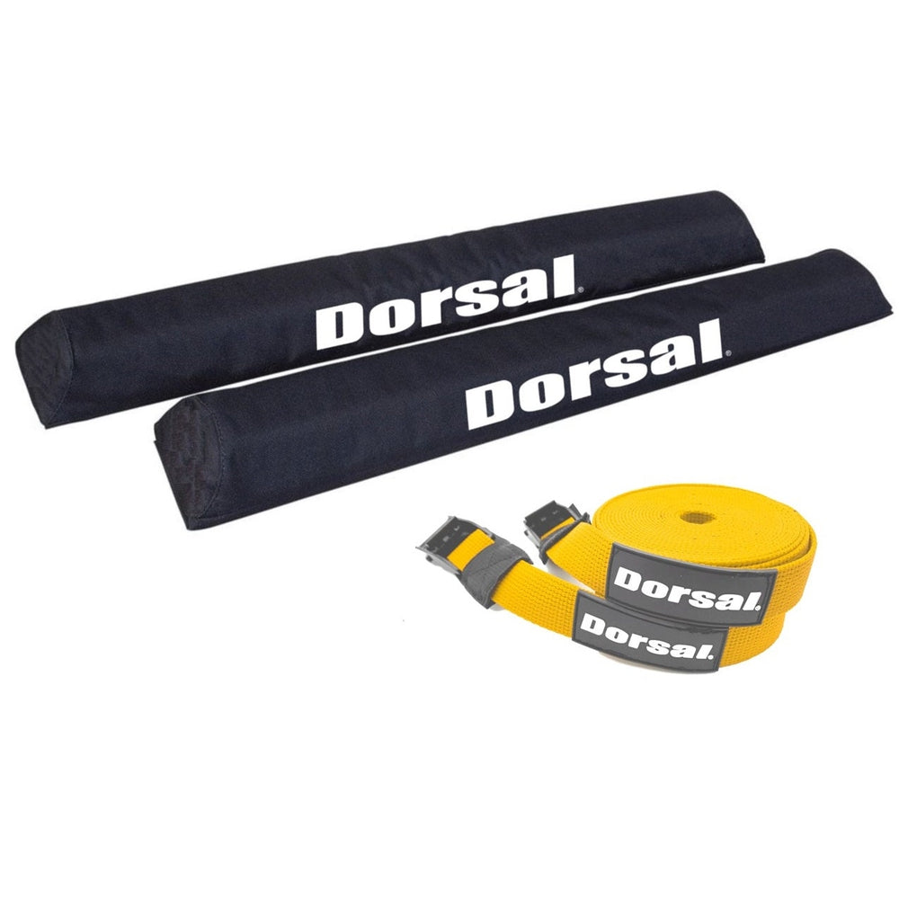 DORSAL Aero Roof Rack Pads with 15 ft Surf Straps - Pack of 4 for Car Surfboard Kayak SUP Long