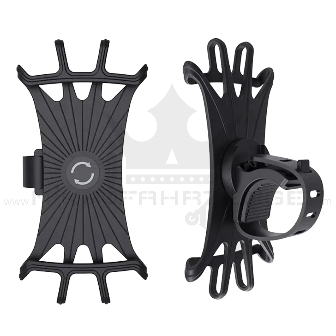 Robust Rubber Phone Holder 360° for Bicycle E-Scooter Handlebars - Secure Grip