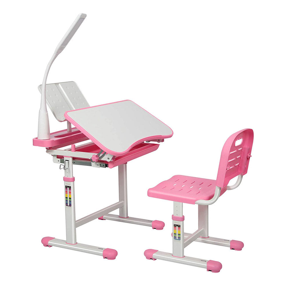 Height-adjustable, multifunctional, children's desk - pink