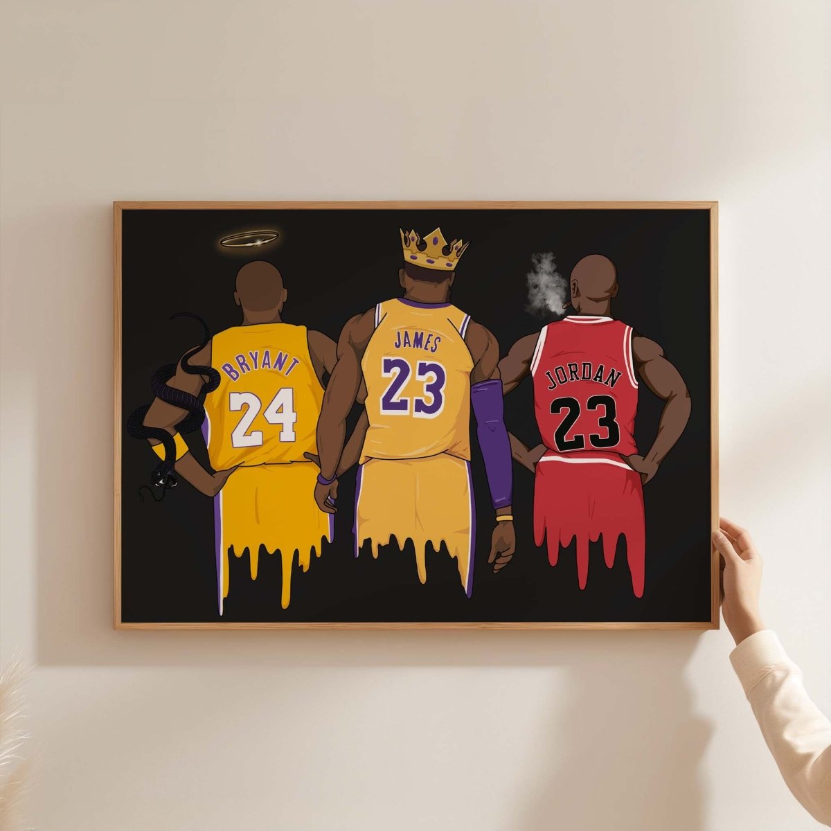 Basketball Legends Trio Poster · Street Art Illustration · Pop Art Sport Design · Urban Athlete Artwork · Modern Wall Art · Unframed Print