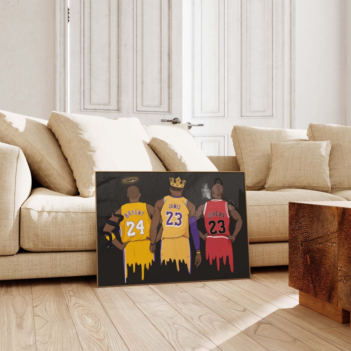 Basketball Legends Trio Poster · Street Art Illustration · Pop Art Sport Design · Urban Athlete Artwork · Modern Wall Art · Unframed Print