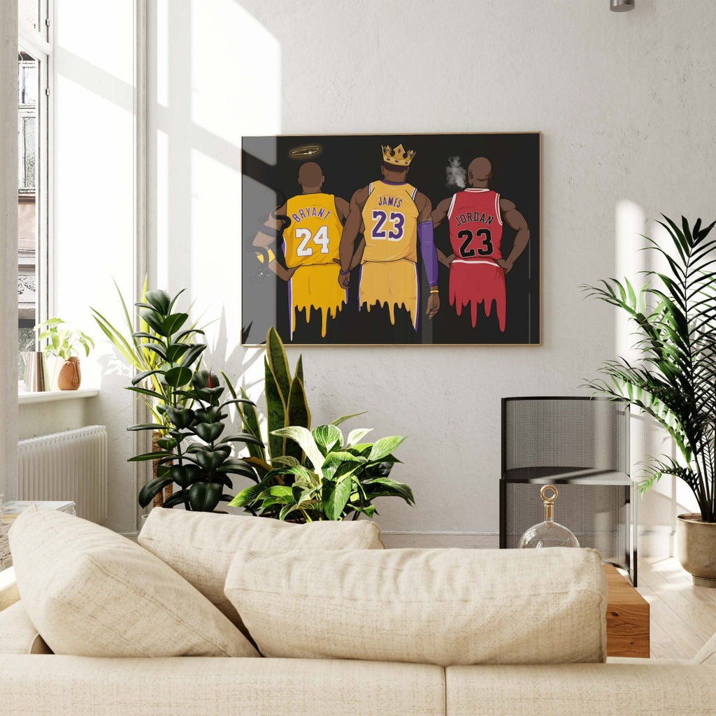 Basketball Legends Trio Poster · Street Art Illustration · Pop Art Sport Design · Urban Athlete Artwork · Modern Wall Art · Unframed Print