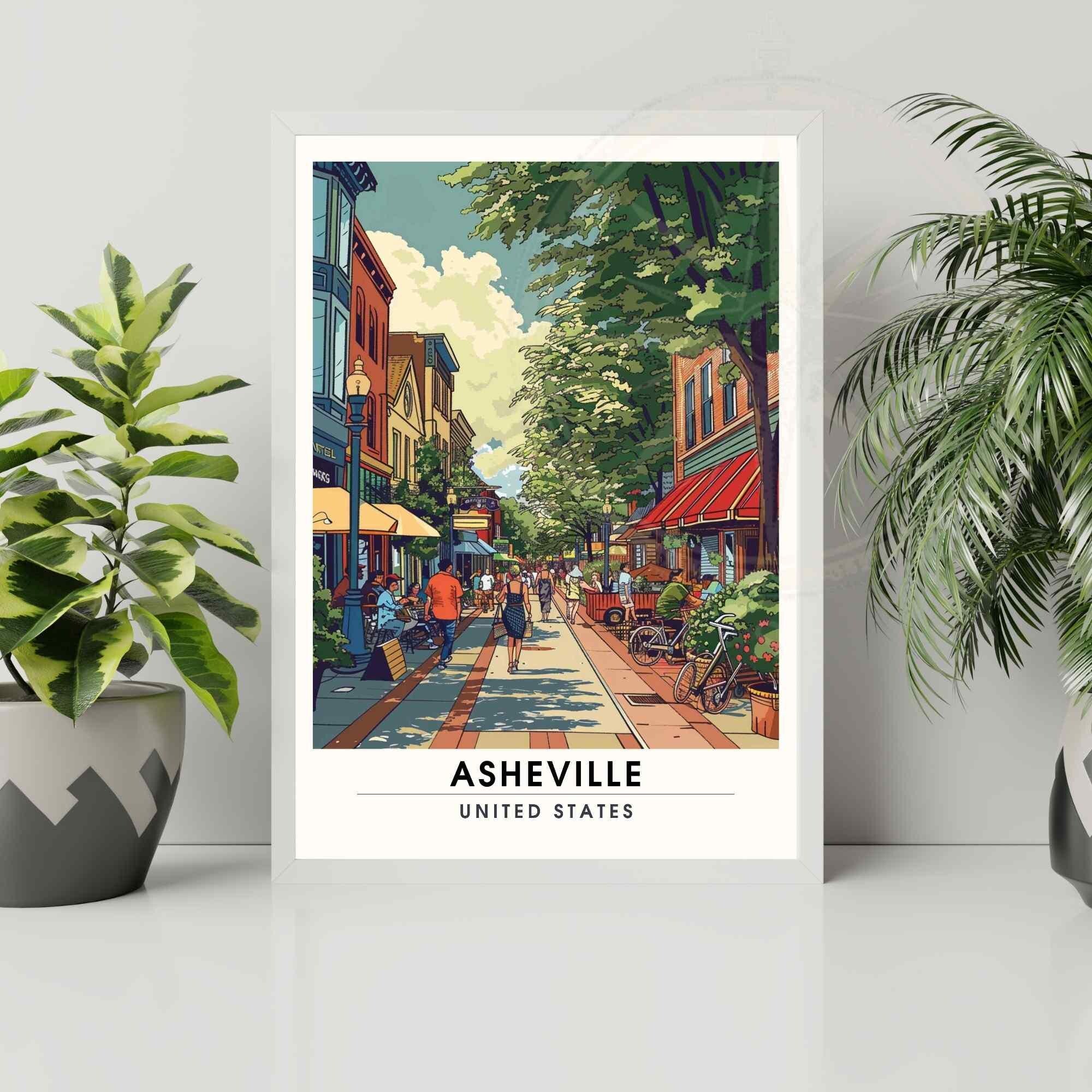 Asheville, North Carolina Poster | Asheville Travel Print