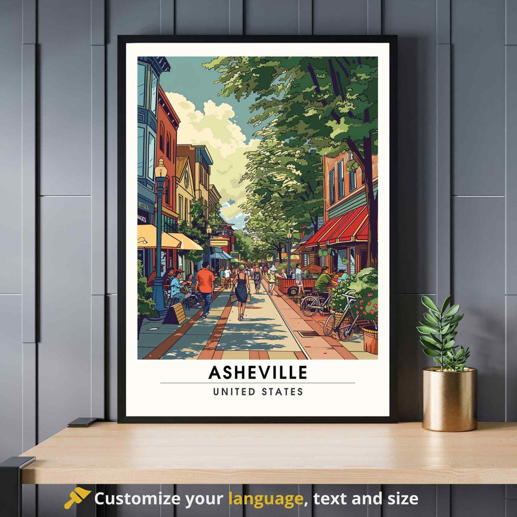 Asheville, North Carolina Poster | Asheville Travel Print