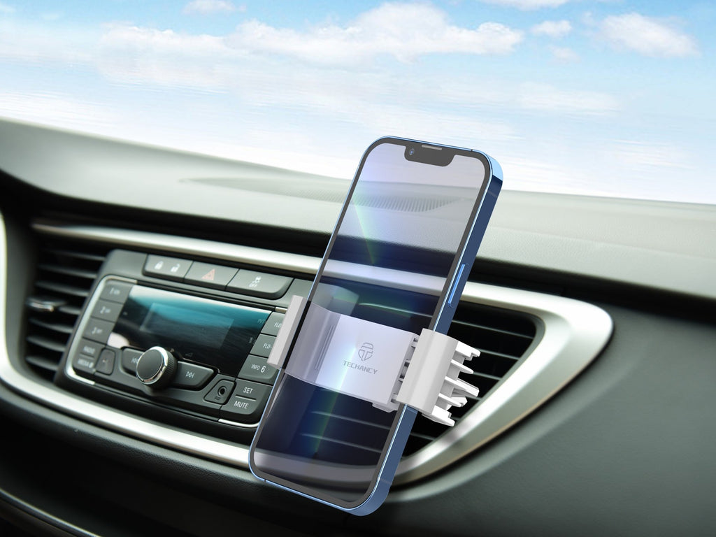 Techancy Car Phone Holder TI2282 Rotatable Stable Compatible with 4.7 to 6.4 Inch White