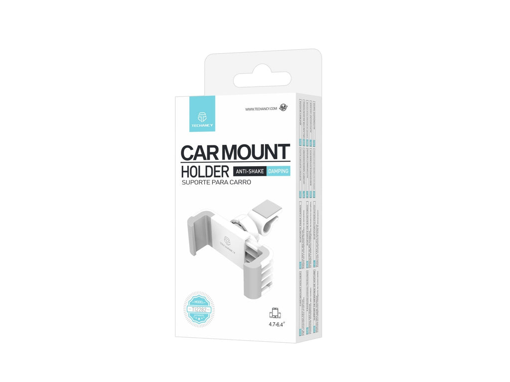Techancy Car Phone Holder TI2282 Rotatable Stable Compatible with 4.7 to 6.4 Inch White