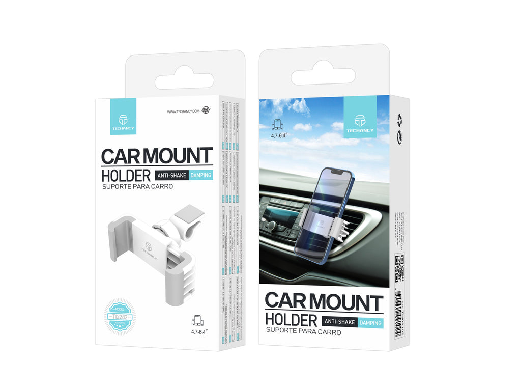 Techancy Car Phone Holder TI2282 Rotatable Stable Compatible with 4.7 to 6.4 Inch White