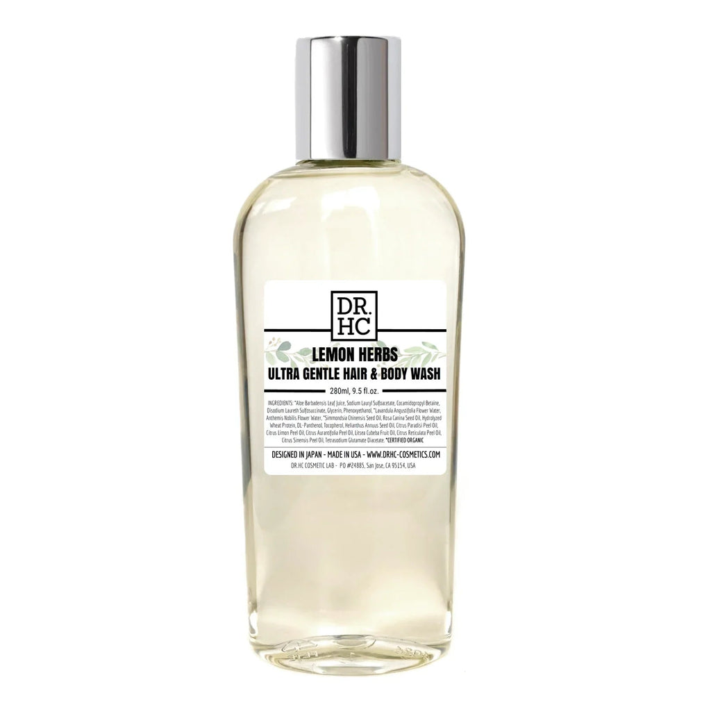 DR.HC Ultra Gentle Hair & Body Wash - Lemon Herbs (280ml, 9.5 fl.oz.) (pH Balancing, Skin toning, Anti-acne + Anti-dandruff, Anti-hair loss...)
