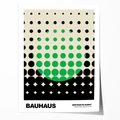 Poster Bauhaus Dots · Green Grid Design on Beige · Abstract Geometry Wall Art · Retro Modern Art Decor Print Unframed