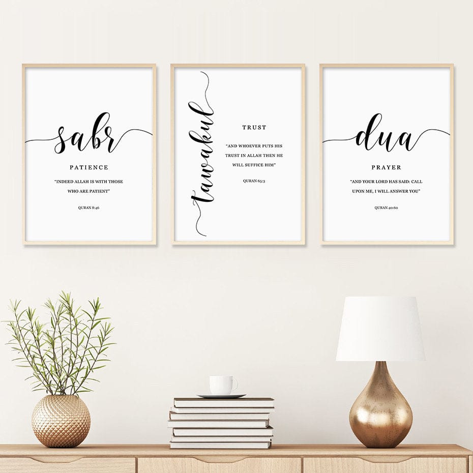 Poster Patience Gratitude Prayer I Wall Art for Living Room & Bedroom I Decorative Prints I Unframed