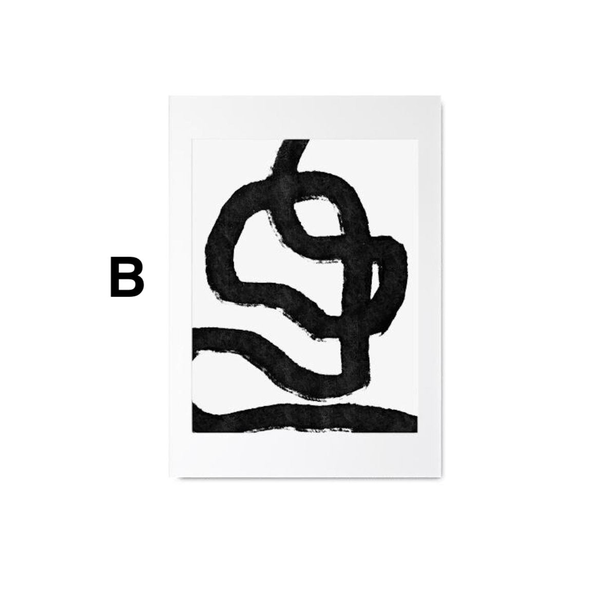 Poster faces lines and abstract shapes as a decorative print without a frame
