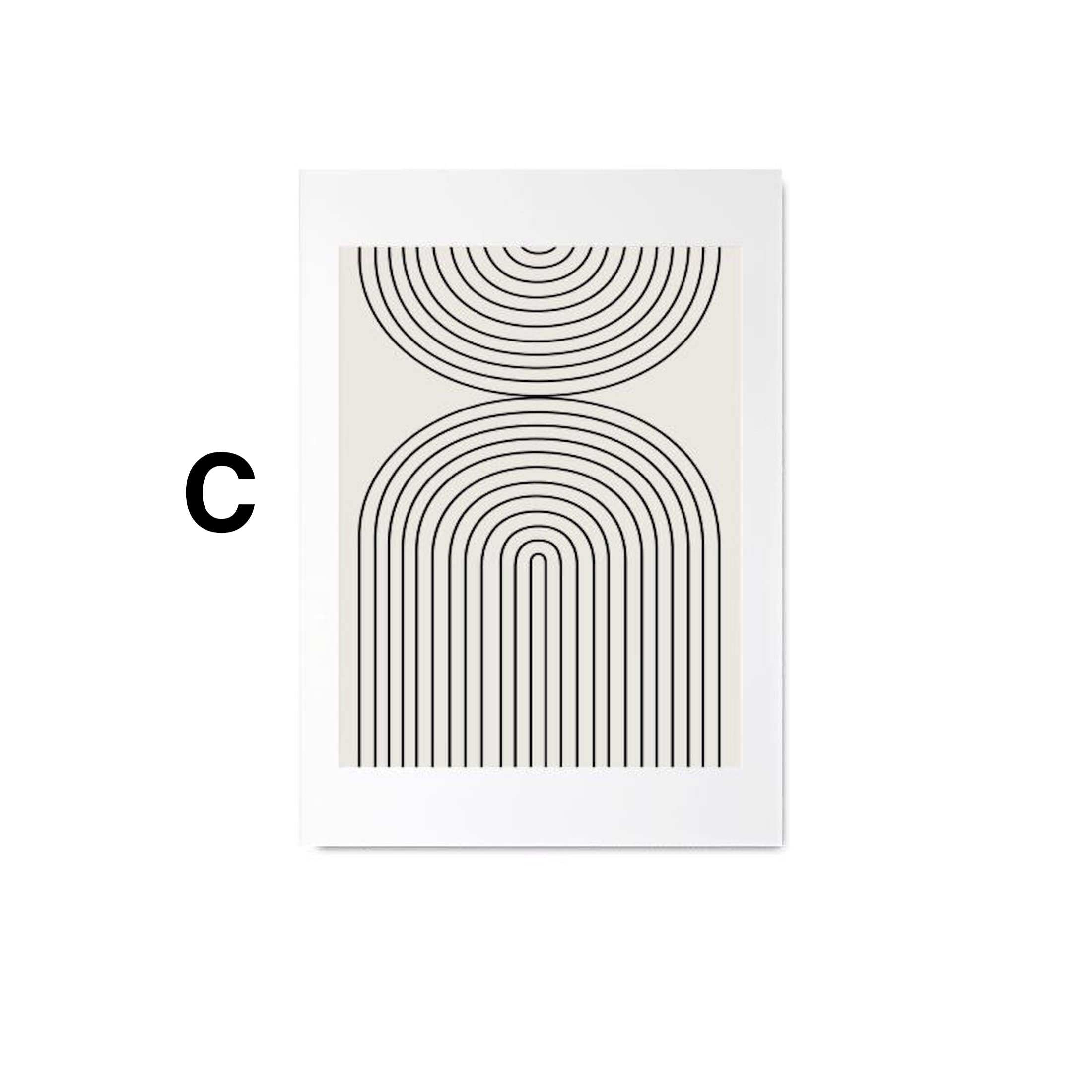 Poster faces lines and abstract shapes as a decorative print without a frame
