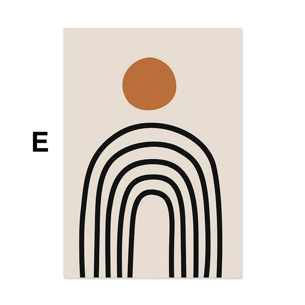 Poster Keise Linien und Bogen in Beige und Schwarz als Deko Print ohne Rahmen