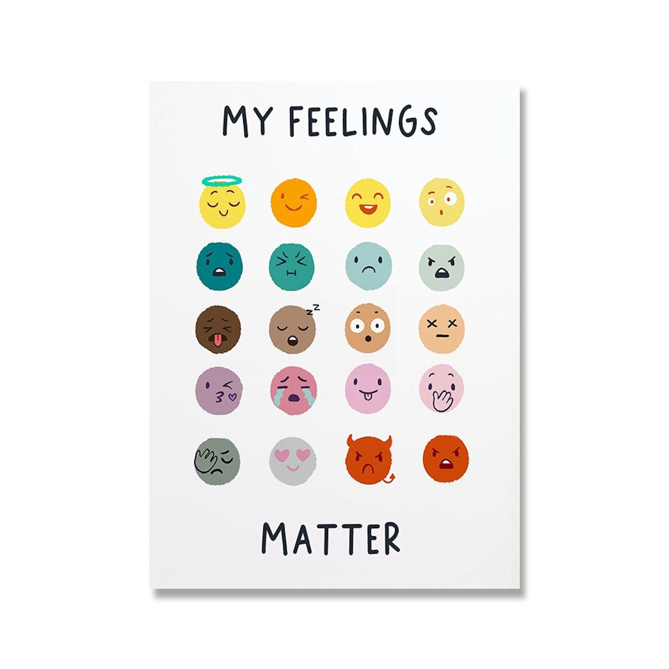 Poster Kids Emojis Feelings as Decorative Print without Frame