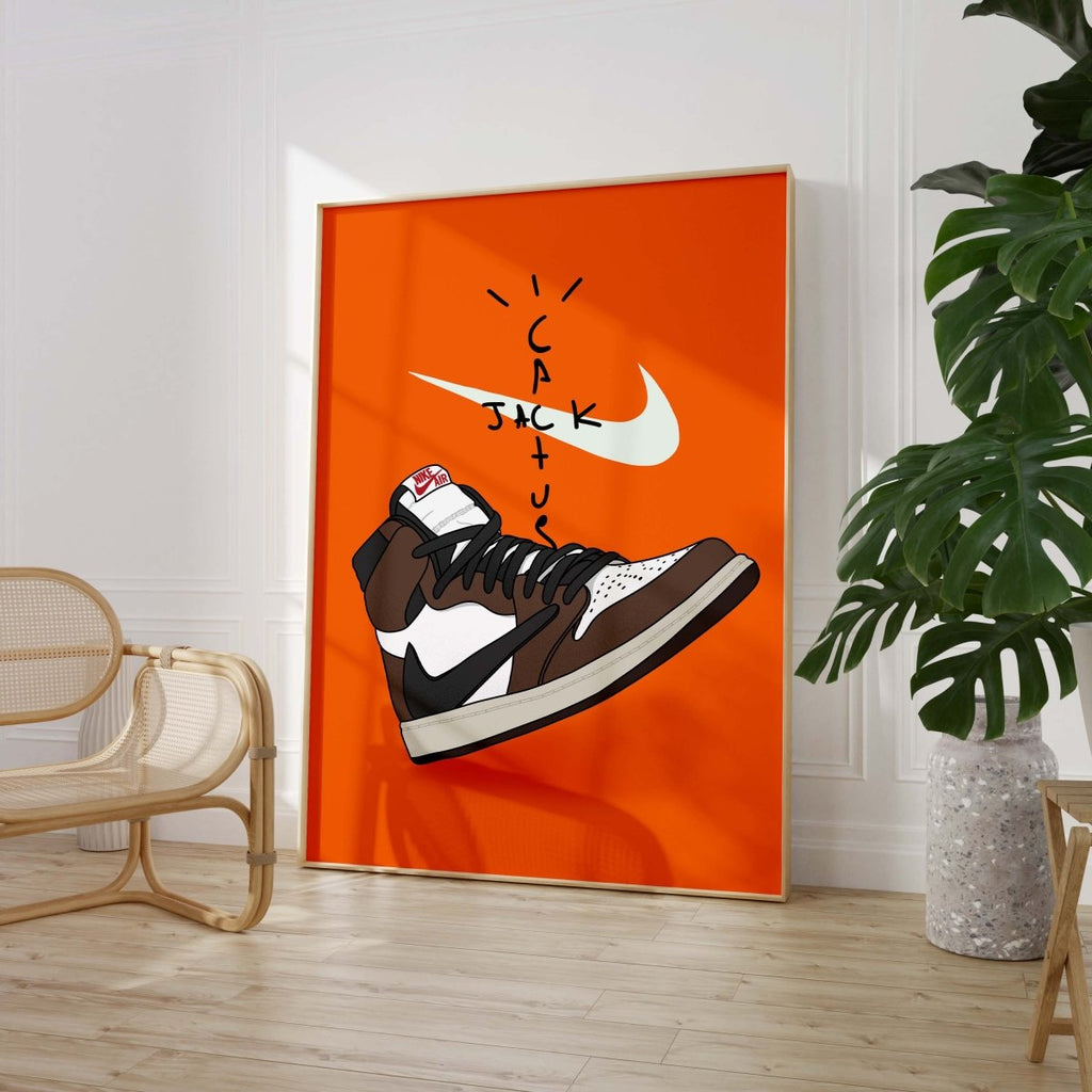Sneaker Streetwear Illustration Poster · Urban Sneakerhead Art with Cactus Style Graphic · Modern Pop Art · Print without Frame