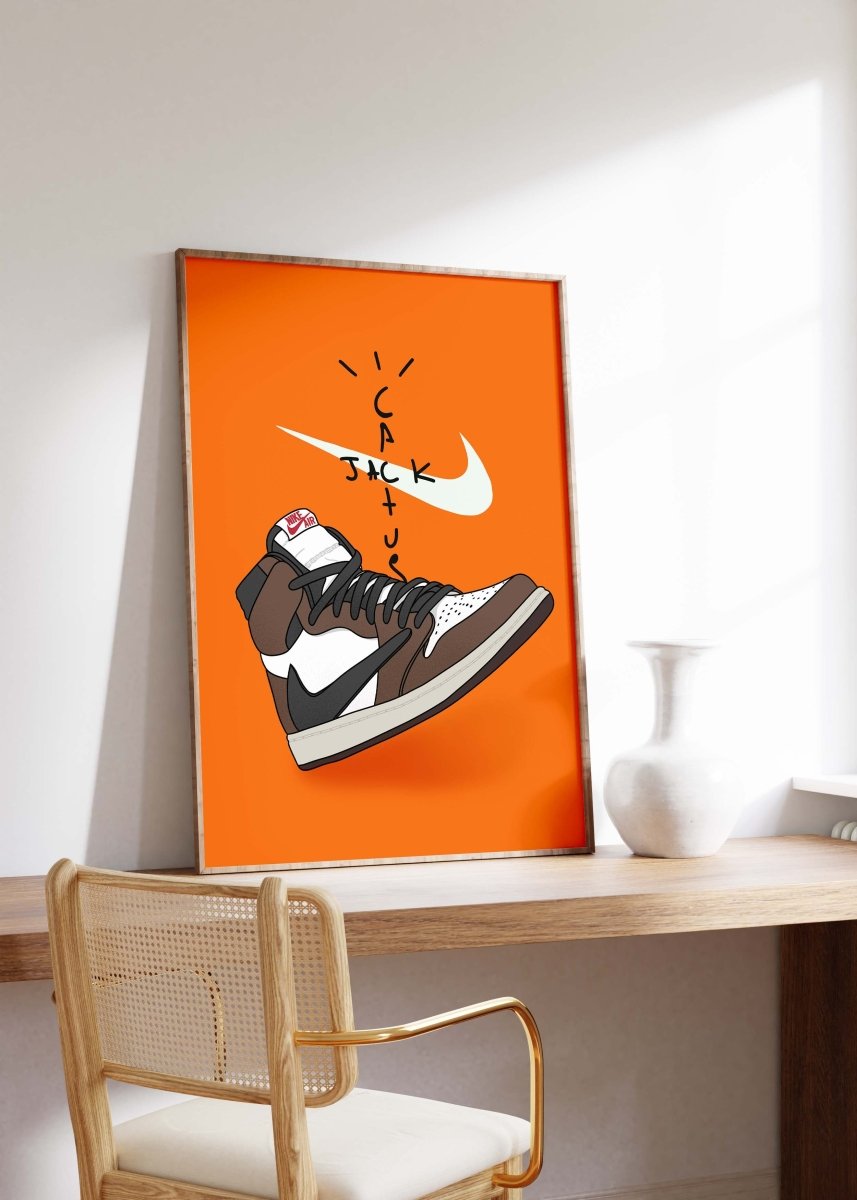 Sneaker Streetwear Illustration Poster · Urban Sneakerhead Art with Cactus Style Graphic · Modern Pop Art · Print without Frame