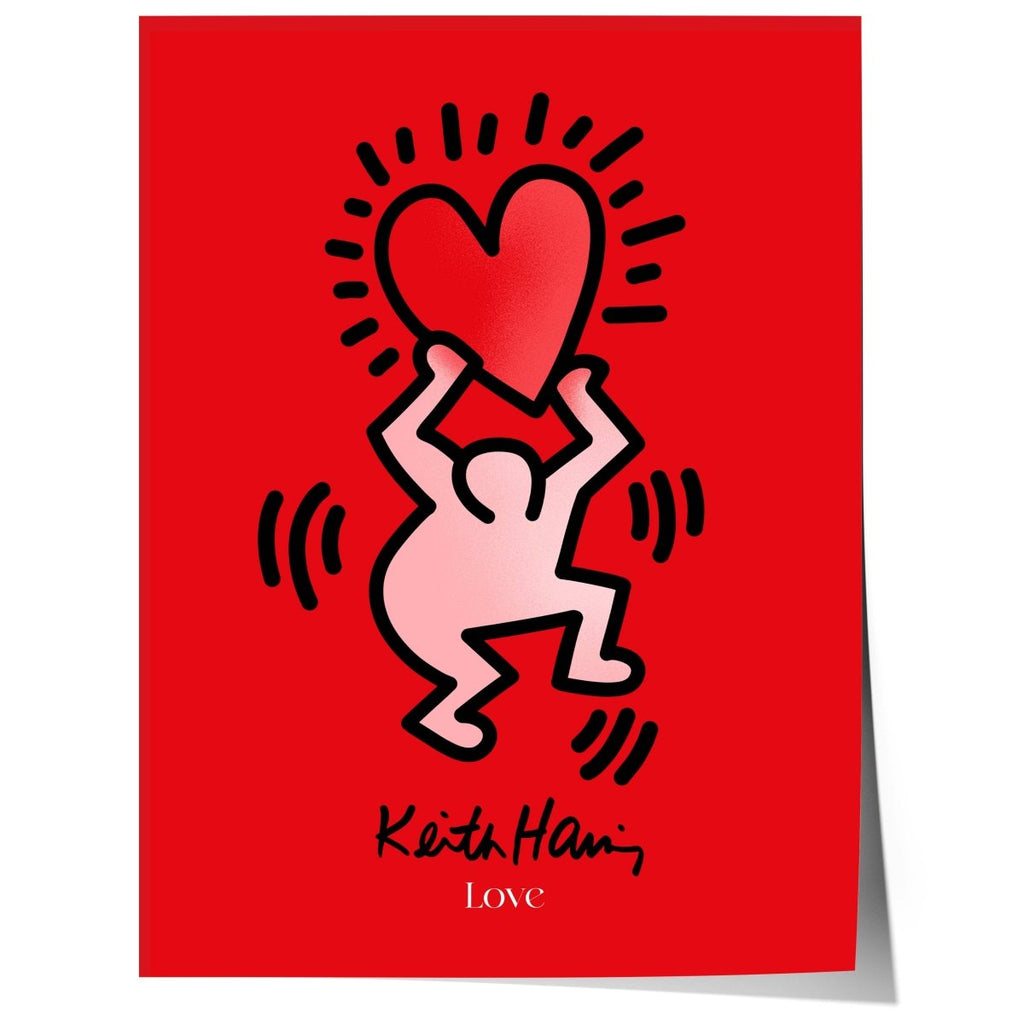 Dancing Figure with Heart Poster · Pop Art Street Art Style · Modern Art Print Unframed