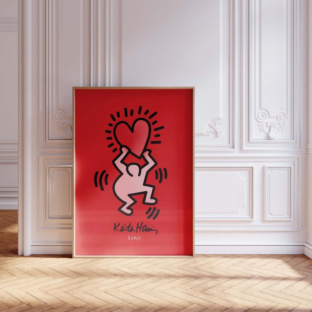 Dancing Figure with Heart Poster · Pop Art Street Art Style · Modern Art Print Unframed