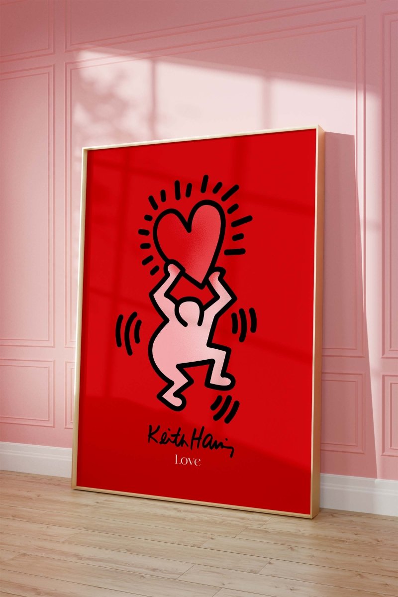 Dancing Figure with Heart Poster · Pop Art Street Art Style · Modern Art Print Unframed