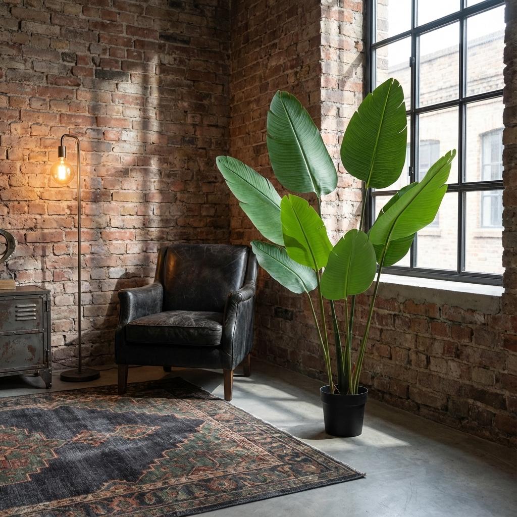 Strelitzia Nicolai Artificial Plant 155cm – Bird of Paradise Decorative Plant – Maintenance-Free Houseplant for Living Room, Office & Reception Area