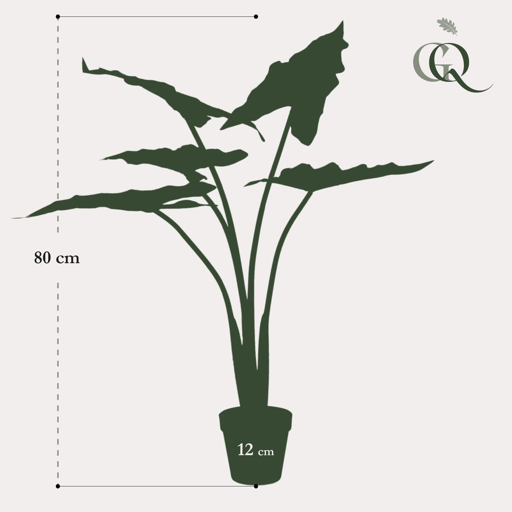 Artificial Alocasia Frydek Plant – 80cm – High-quality artificial indoor plant with realistic leaves – Evergreen & easy-care – Decorative plant for living room, office & interiors