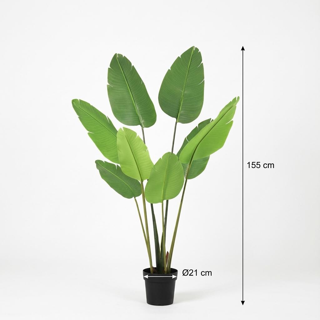 Strelitzia Nicolai Artificial Plant 155cm – Bird of Paradise Decorative Plant – Maintenance-Free Houseplant for Living Room, Office & Reception Area