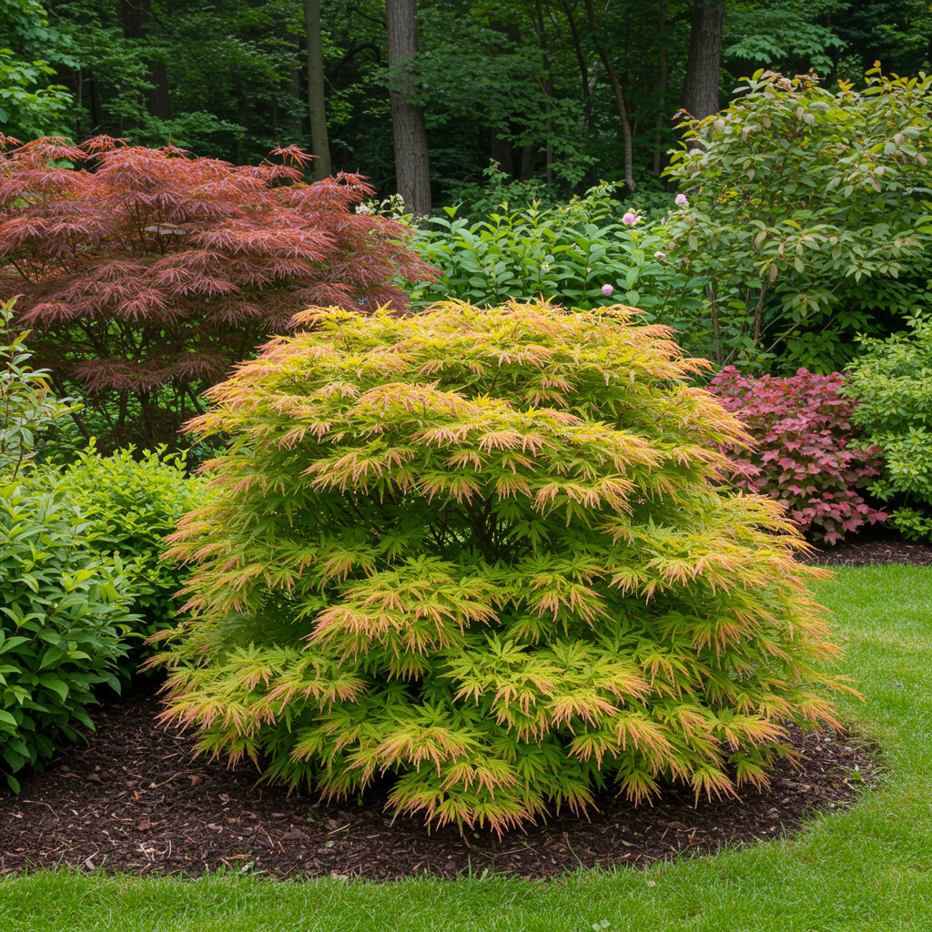 Japanese Maple – Acer palmatum Metamorphosa – 70 cm high – 19 cm – Balcony Plant & Ornamental Tree – Green spring foliage, red autumn colors – Ideal for beds & pots