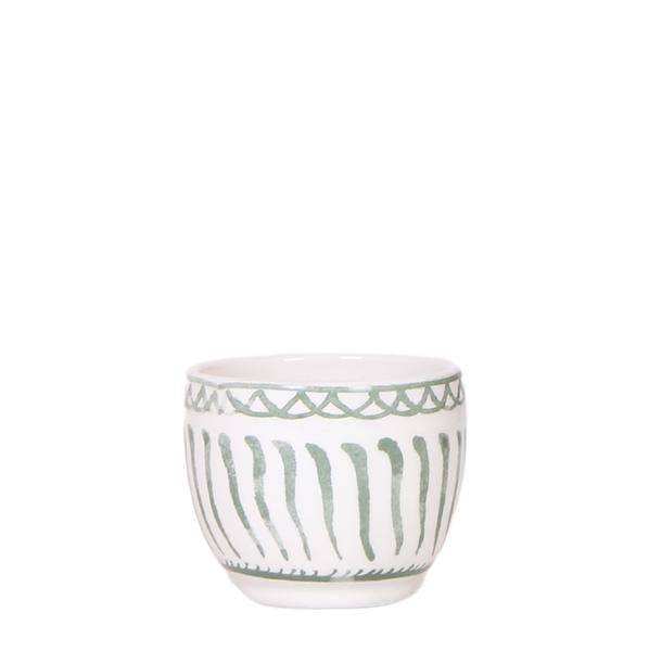 Granada Pot – Green – Ø6cm – Decorative Ceramic Flower Pot in Mediterranean Style – Glazed Planter for Indoor Plants – High-Quality Mini Cover Pot