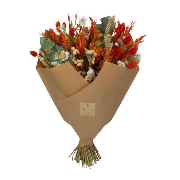 Dried Flowers Classic Bouquet – Orange – approx. 60cm – Dried Flower Bouquet in Warm Colors – Sustainable & Long-lasting Decoration for Home & Office