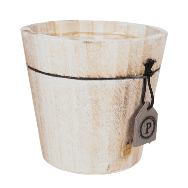 Decorative Planter in Wood Look – Robust Wood-Effect Pot with Natural Grain – For Houseplants & Decor – Durable & Stylish