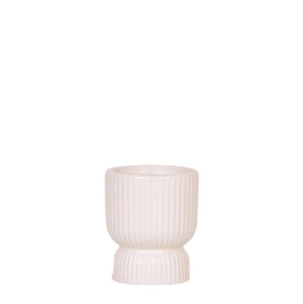 Cachepot "Diabolo" Travertine – Ø6cm – Decorative Flower Pot in Modern Design – Stylish Ceramic Pot for Small Indoor Plants & Succulents – For Living Room, Kitchen & Office