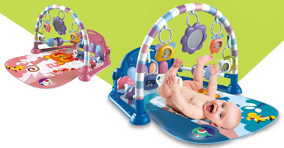Activity center with piano, in multiple types-blue