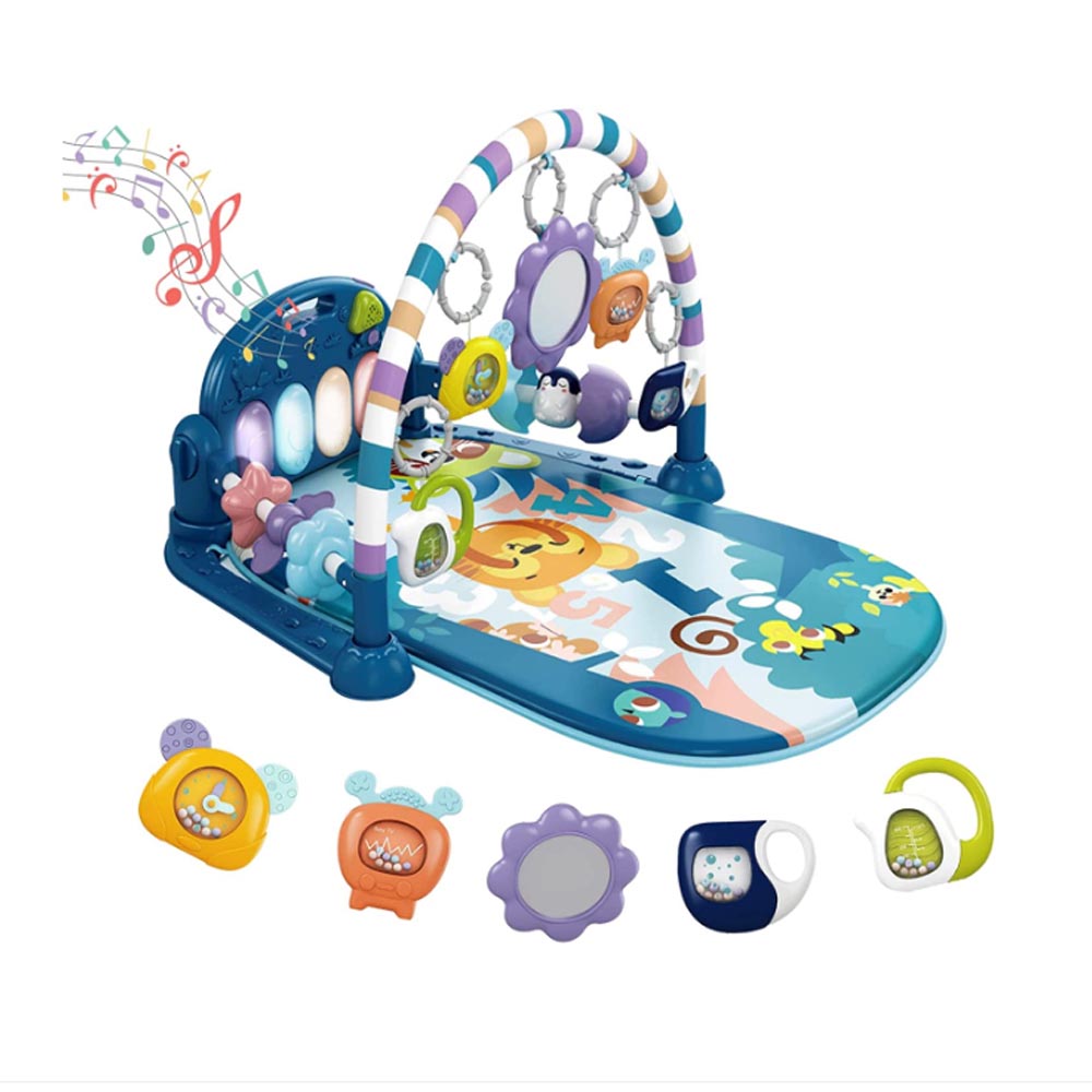 Activity center with piano, in multiple types-blue